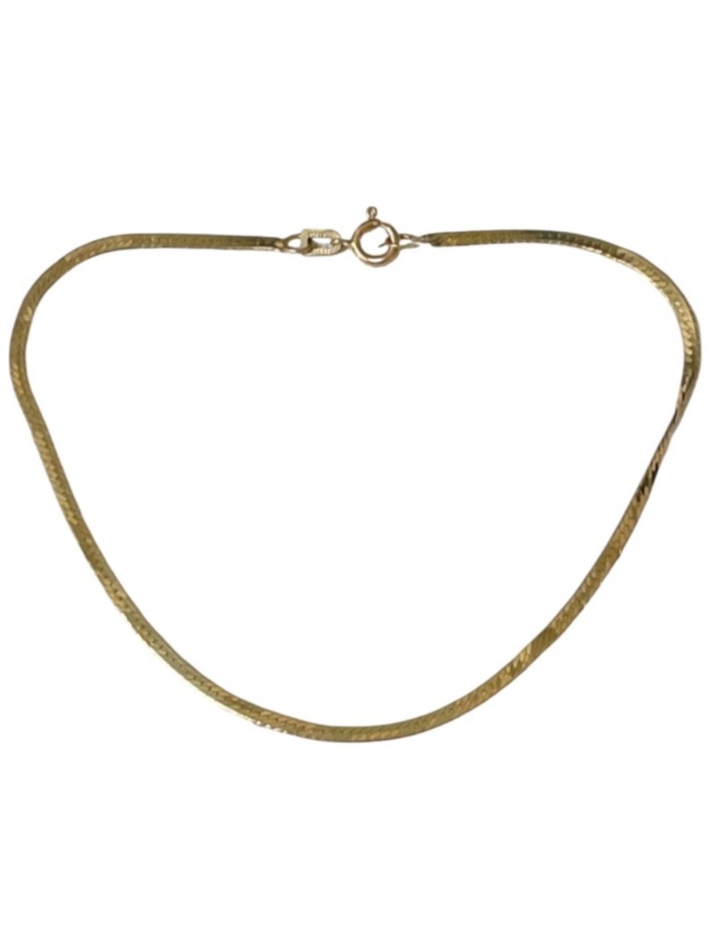Vintage 14k yellow gold flat herringbone chain bracelet 7”